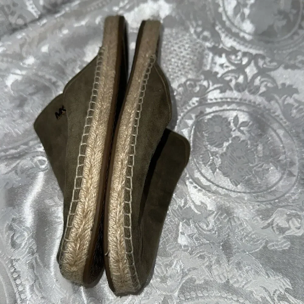 Michael Michael Kors Mule Slip On Slide Espadrille Olive Green  Size: 6.5